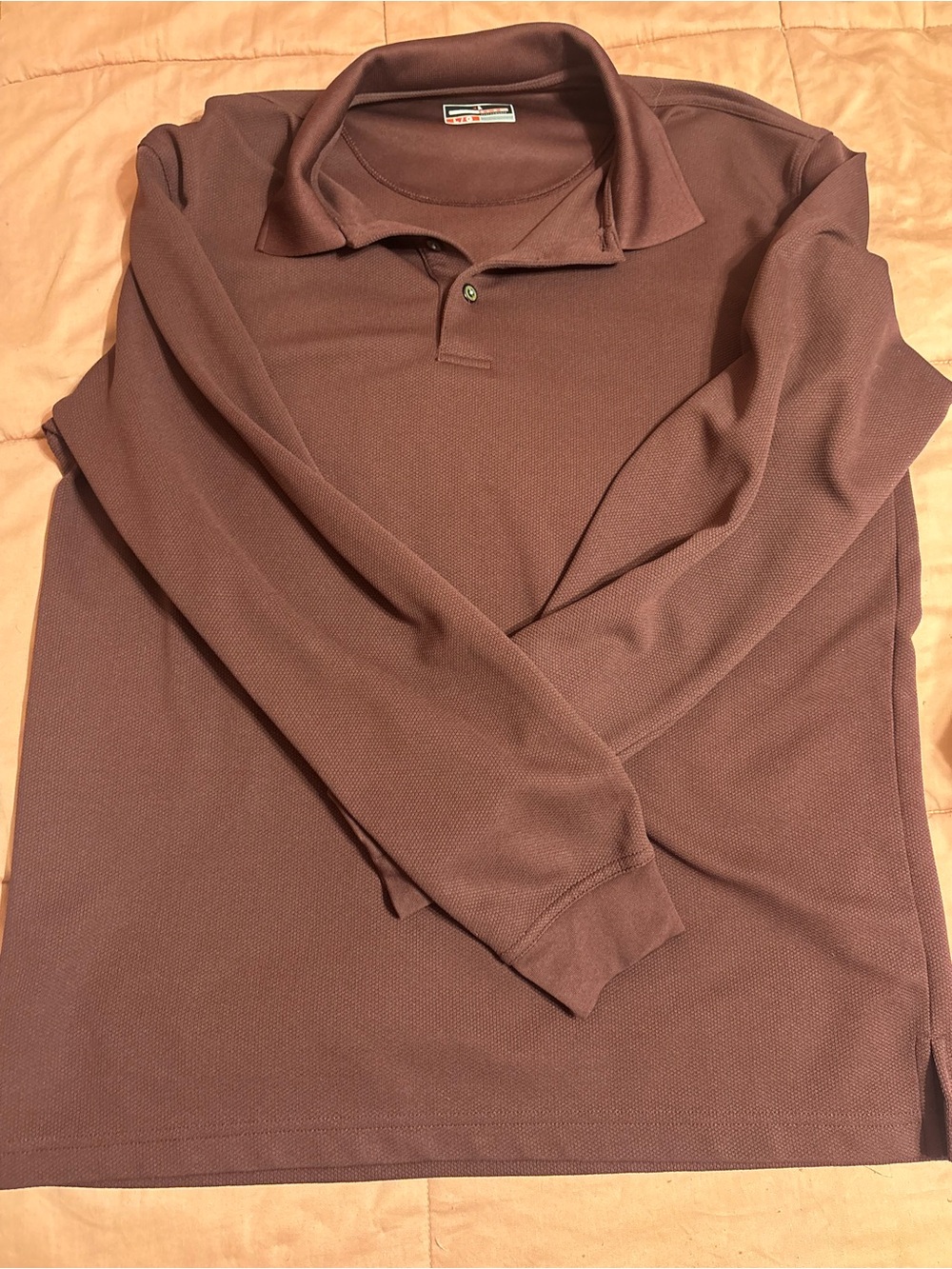 Grand Slam Long Sleeve Polo Shirt - Brown